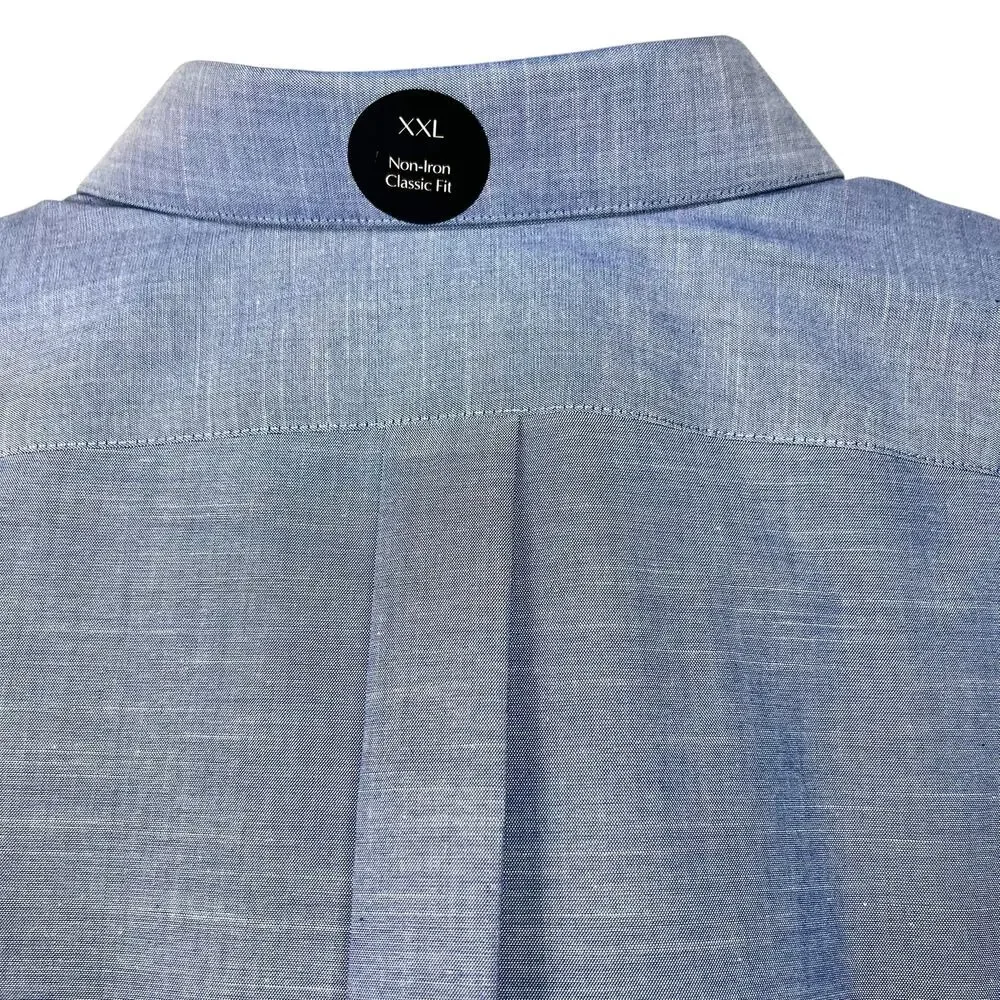 NWT Banana Republic Men's XXL 18.5x36 Non Iron Classic Fit Button Up Shirt